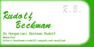 rudolf beckman business card